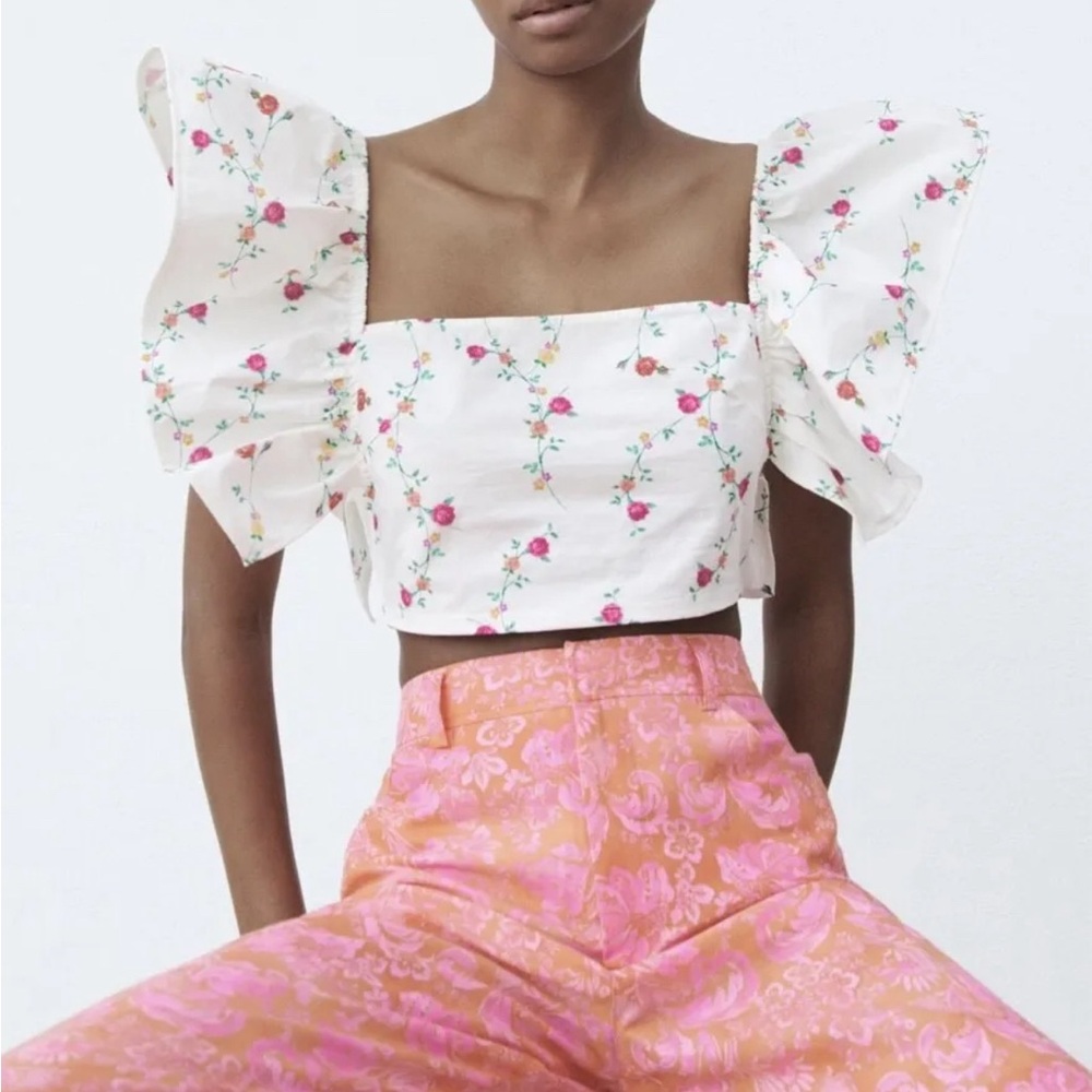 Zara Flower Crop Top